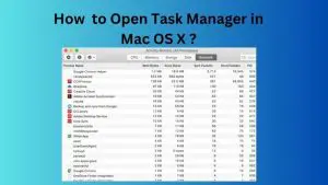 how to open task manager in Mac os x