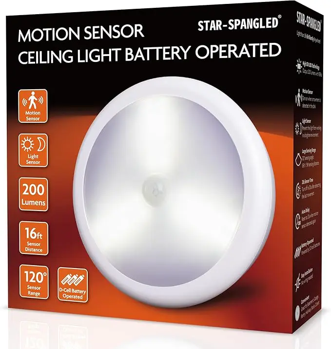 STAR-SPANGLED Motion Sensor Ceiling Light